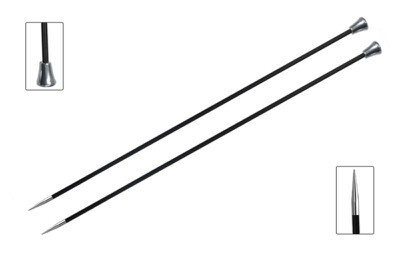 KnitPro Спицы прямые Karbonz, 6.00 мм, 35 см