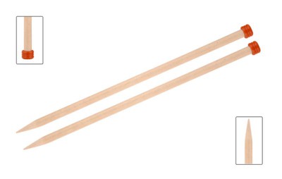 KnitPro Спицы прямые Basix Birch Wood, 8.00 мм, 35 см