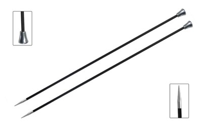 KnitPro Спицы прямые Karbonz, 5.00 мм, 35 см